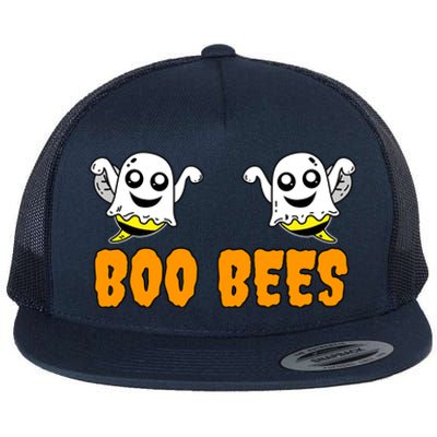 Boo Bees Halloween Ghost Gift Flat Bill Trucker Hat