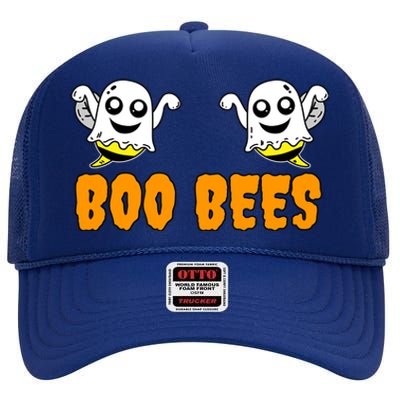 Boo Bees Halloween Ghost Gift High Crown Mesh Back Trucker Hat