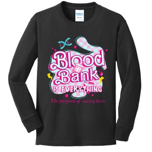 Blood Bank Is Everything Pink Retro Lab Week 2024 Med Tech Kids Long Sleeve Shirt