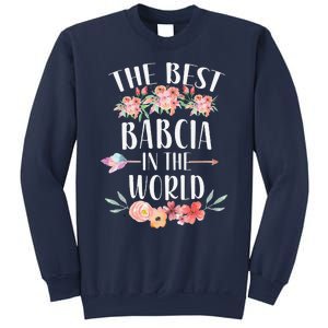 Best Babcia In The World Polish Grandma Floral Mother's Day Sweatshirt