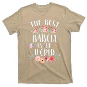 Best Babcia In The World Polish Grandma Floral Mother's Day T-Shirt