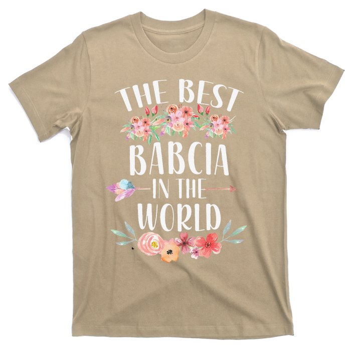 Best Babcia In The World Polish Grandma Floral Mother's Day T-Shirt