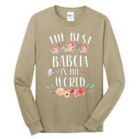 Best Babcia In The World Polish Grandma Floral Mother's Day Tall Long Sleeve T-Shirt