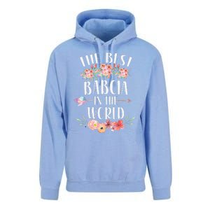 Best Babcia In The World Polish Grandma Floral Mother's Day Unisex Surf Hoodie