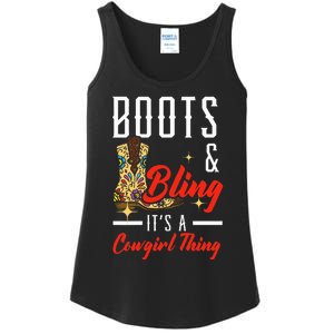 Boots & Bling ItS A Cowgirl Thing Rodeo Western Country Ladies Essential Tank