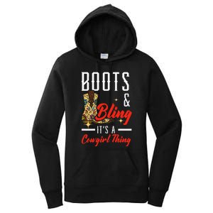 Boots & Bling ItS A Cowgirl Thing Rodeo Western Country Women's Pullover Hoodie