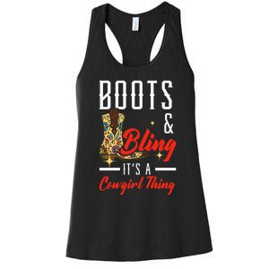 Boots & Bling ItS A Cowgirl Thing Rodeo Western Country Women's Racerback Tank