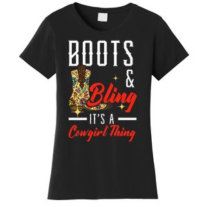 Boots & Bling ItS A Cowgirl Thing Rodeo Western Country Women's T-Shirt