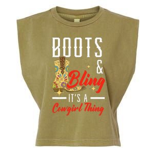 Boots & Bling ItS A Cowgirl Thing Rodeo Western Country Garment-Dyed Women's Muscle Tee