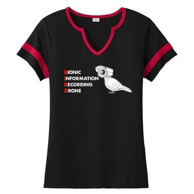 BIRD Bionic Information Recording Drone Ladies Halftime Notch Neck Tee