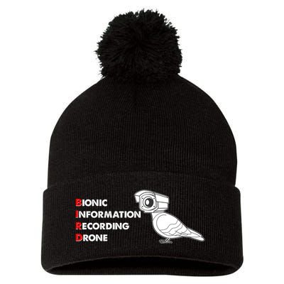 BIRD Bionic Information Recording Drone Pom Pom 12in Knit Beanie