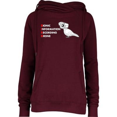 BIRD Bionic Information Recording Drone Womens Funnel Neck Pullover Hood