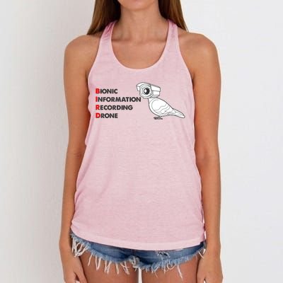 BIRD Bionic Information Recording Drone Women's Knotted Racerback Tank