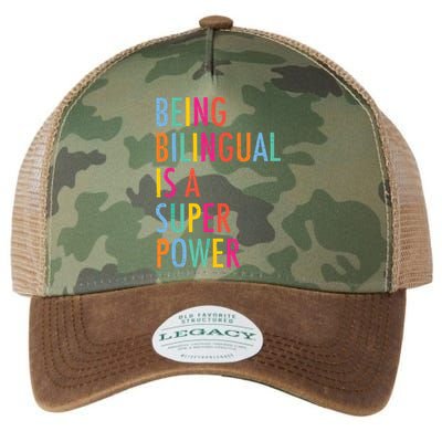 Being Bilingual Is A Super Power Teacher Legacy Tie Dye Trucker Hat