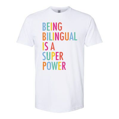 Being Bilingual Is A Super Power Teacher Softstyle® CVC T-Shirt