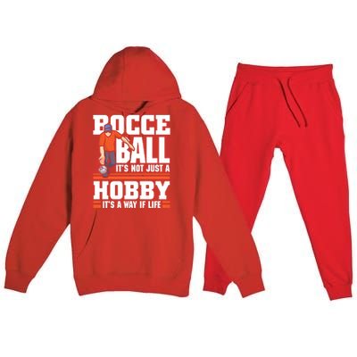 Bocce Ball ItS Not Just A Hobby Bocce Ball Gift Premium Hooded Sweatsuit Set