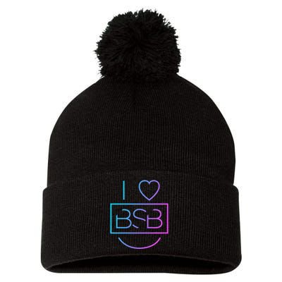 Backstreet Boy I Heart Bsb Pom Pom 12in Knit Beanie