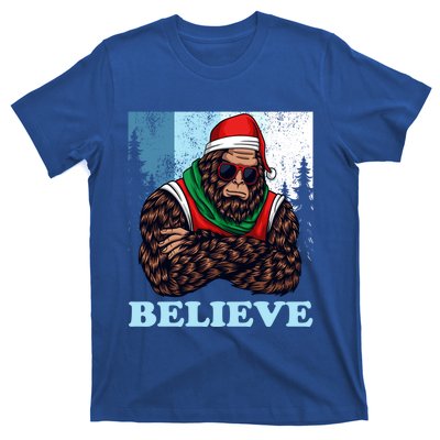 Bigfoot Believe In Christmas Sasquatch Funny Xmas Gift T-Shirt