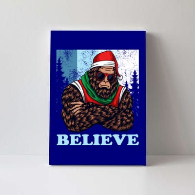 Bigfoot Believe In Christmas Sasquatch Funny Xmas Gift Canvas