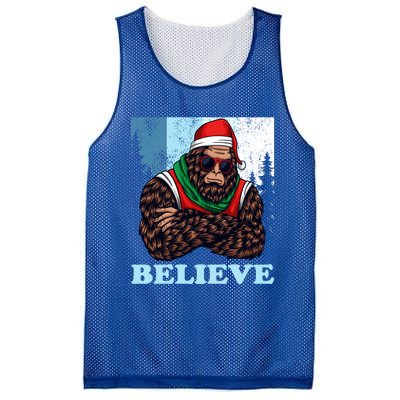 Bigfoot Believe In Christmas Sasquatch Funny Xmas Gift Mesh Reversible Basketball Jersey Tank