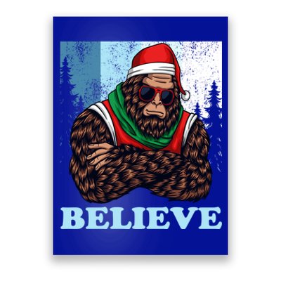 Bigfoot Believe In Christmas Sasquatch Funny Xmas Gift Poster