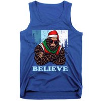 Bigfoot Believe In Christmas Sasquatch Funny Xmas Gift Tank Top