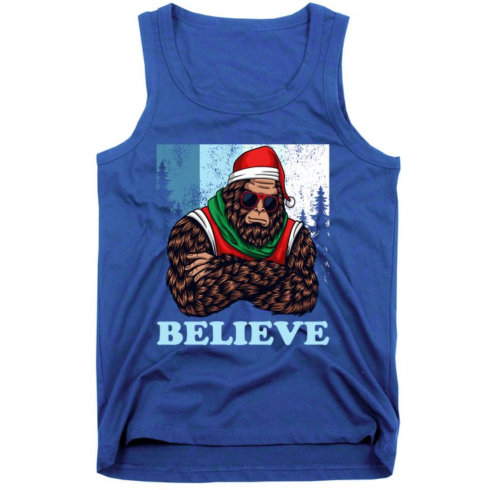 Bigfoot Believe In Christmas Sasquatch Funny Xmas Gift Tank Top