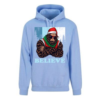 Bigfoot Believe In Christmas Sasquatch Funny Xmas Gift Unisex Surf Hoodie