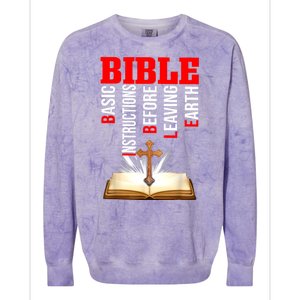 BIBLE Basic Instructions Before Leaving Earth Colorblast Crewneck Sweatshirt