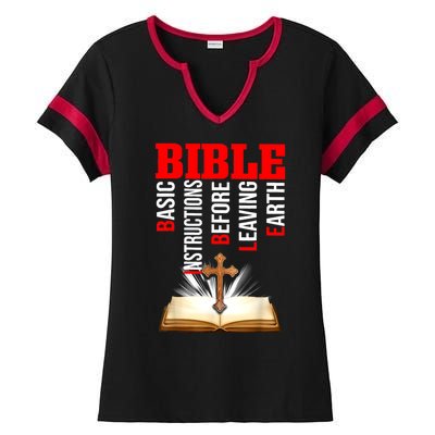 BIBLE Basic Instructions Before Leaving Earth Ladies Halftime Notch Neck Tee