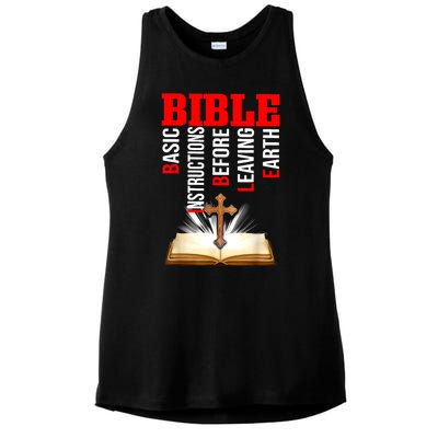 BIBLE Basic Instructions Before Leaving Earth Ladies PosiCharge Tri-Blend Wicking Tank