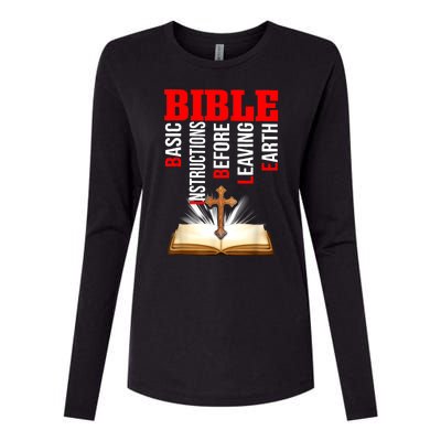 BIBLE Basic Instructions Before Leaving Earth Womens Cotton Relaxed Long Sleeve T-Shirt