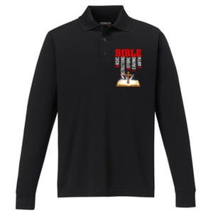 BIBLE Basic Instructions Before Leaving Earth Performance Long Sleeve Polo