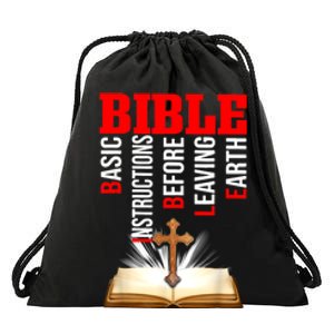 BIBLE Basic Instructions Before Leaving Earth Drawstring Bag