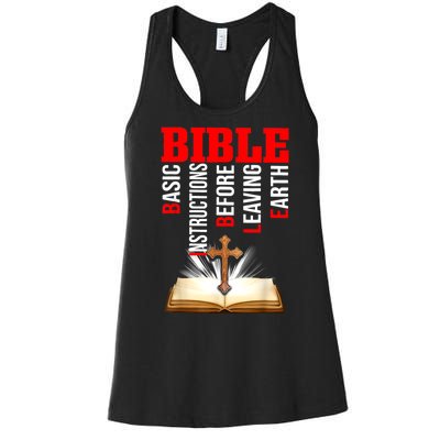 BIBLE Basic Instructions Before Leaving Earth Women's Racerback Tank