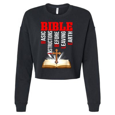 BIBLE Basic Instructions Before Leaving Earth Cropped Pullover Crew