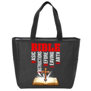 BIBLE Basic Instructions Before Leaving Earth Zip Tote Bag