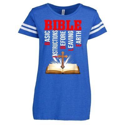 BIBLE Basic Instructions Before Leaving Earth Enza Ladies Jersey Football T-Shirt