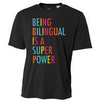 Being Bilingual Is A Superpower Back To School Teacher Cooling Performance Crew T-Shirt