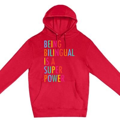 Being Bilingual Is A Superpower Back To School Teacher Premium Pullover Hoodie