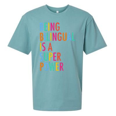 Being Bilingual Is A Superpower Back To School Teacher Sueded Cloud Jersey T-Shirt