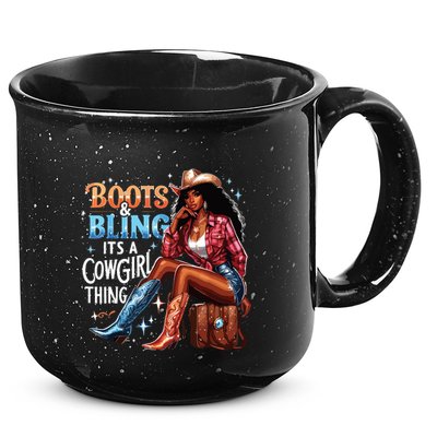 Boots Bling Its A Cowgirl Thing Melanin Rodeo Cowgirl 15oz Campfire Ceramic Mug