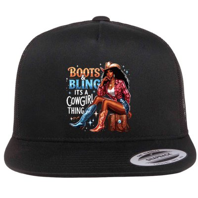 Boots Bling Its A Cowgirl Thing Melanin Rodeo Cowgirl Flatbill Hat