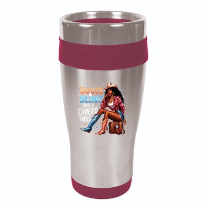 Boots Bling Its A Cowgirl Thing Melanin Rodeo Cowgirl 16oz Travel Tumbler