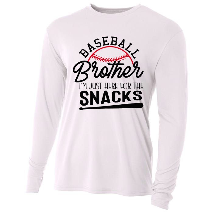 Baseball Brother IM Just Here For The Snacks Funny Baseball Cooling Performance Long Sleeve Crew