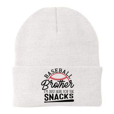 Baseball Brother IM Just Here For The Snacks Funny Baseball Knit Cap Winter Beanie