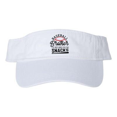 Baseball Brother IM Just Here For The Snacks Funny Baseball Valucap Bio-Washed Visor