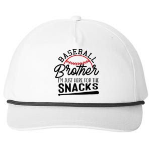 Baseball Brother IM Just Here For The Snacks Funny Baseball Snapback Five-Panel Rope Hat