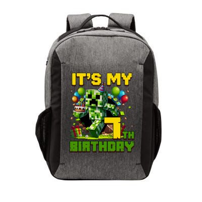 Birthday Boy It's My 7th Birthday 7 Year Old Pixel Gamer  Vector Backpack