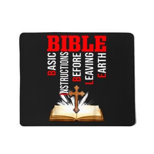 BIBLE Basic Instructions Before Leaving Earth Christian Mousepad